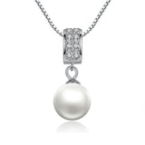 Stylish Sparkly Clear White  Pearl Necklace