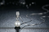 Stylish Sparkly Clear White  Pearl Necklace