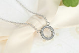 Silver Glitter Circle Necklace