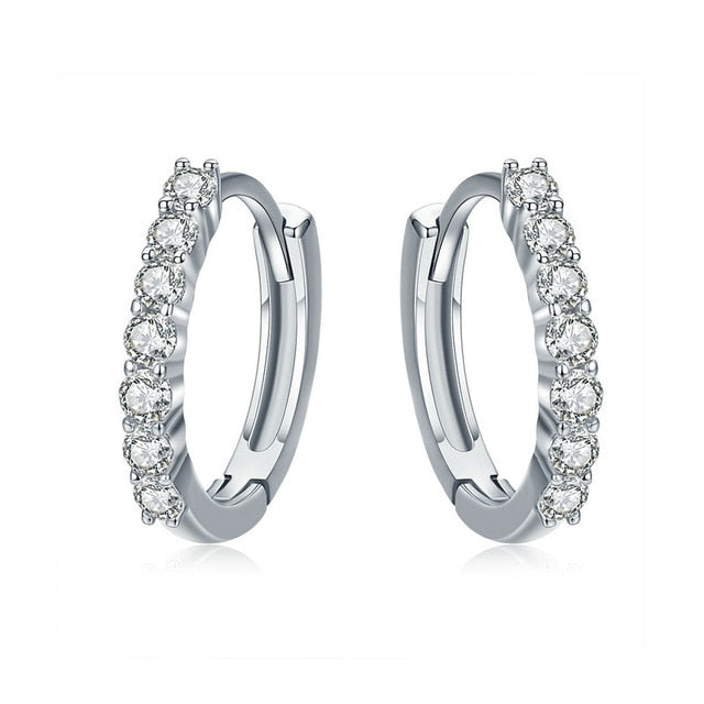 Sparking Circle Round Hoop Earrings