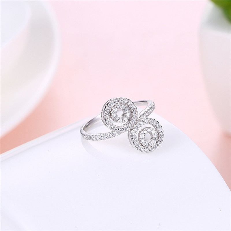 Silver Knot Ring  Flower Ring